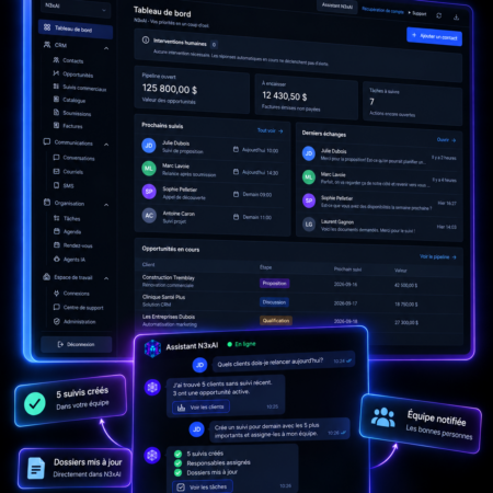 Assistant IA N3xAI dans la plateforme N3xAI